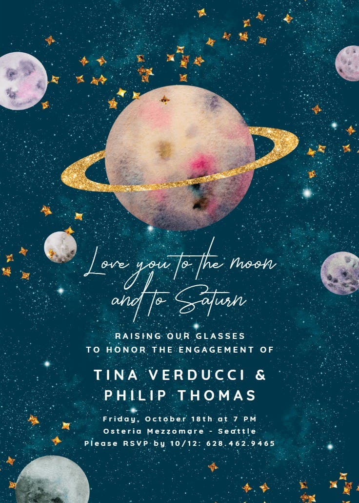 Saturn’s rings - engagement party invitation