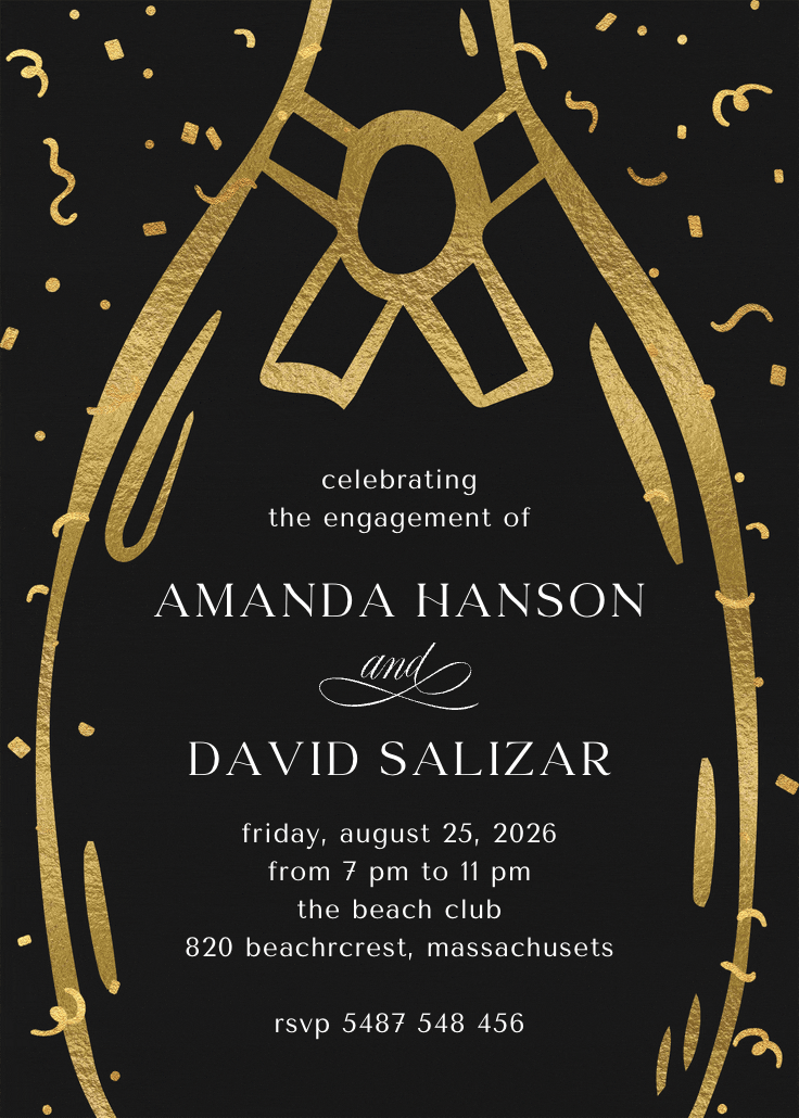 Shimmering love -  invitación para fiesta de compromiso