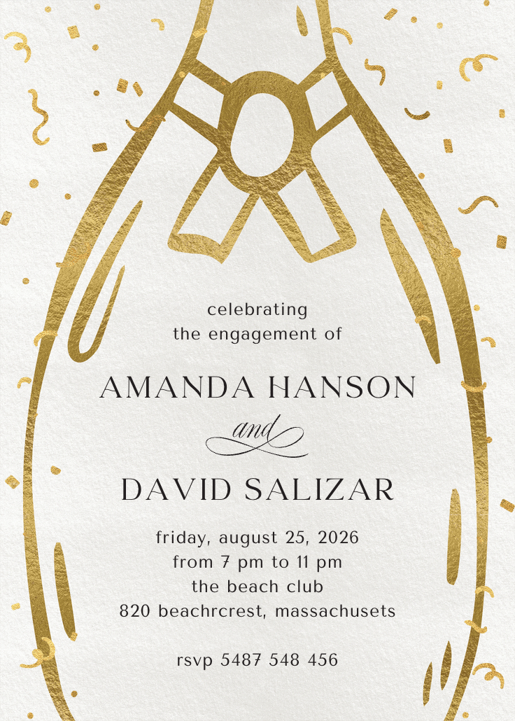 Shimmering love - engagement party invitation