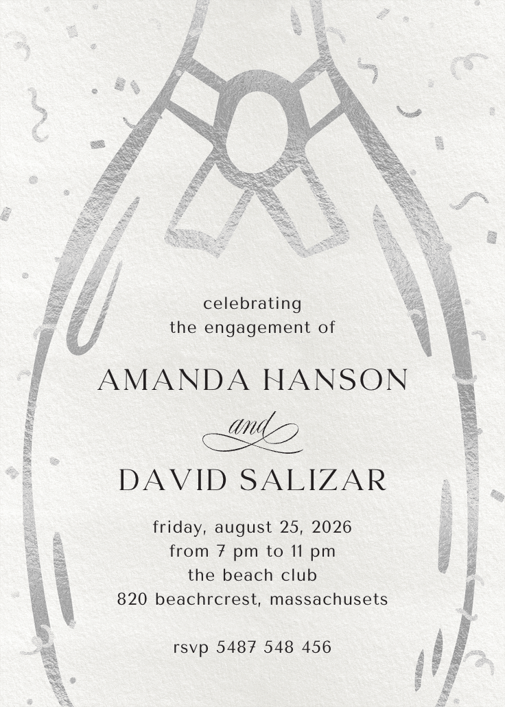 Shimmering love - engagement party invitation