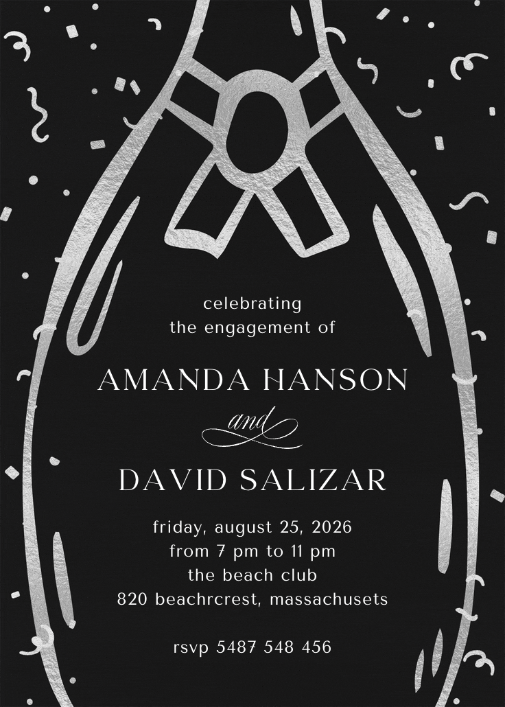 Shimmering love - engagement party invitation