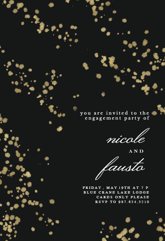 Shimmery dots - engagement party invitation