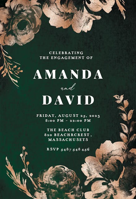 Simple Burgundy Blush - Engagement Party Invitation