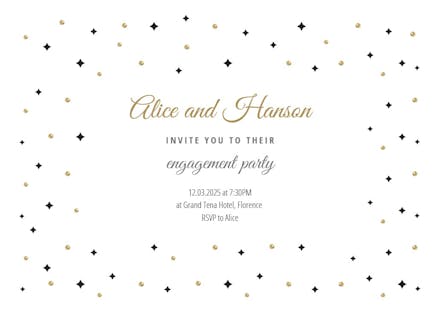Sparks & stars - engagement party invitation