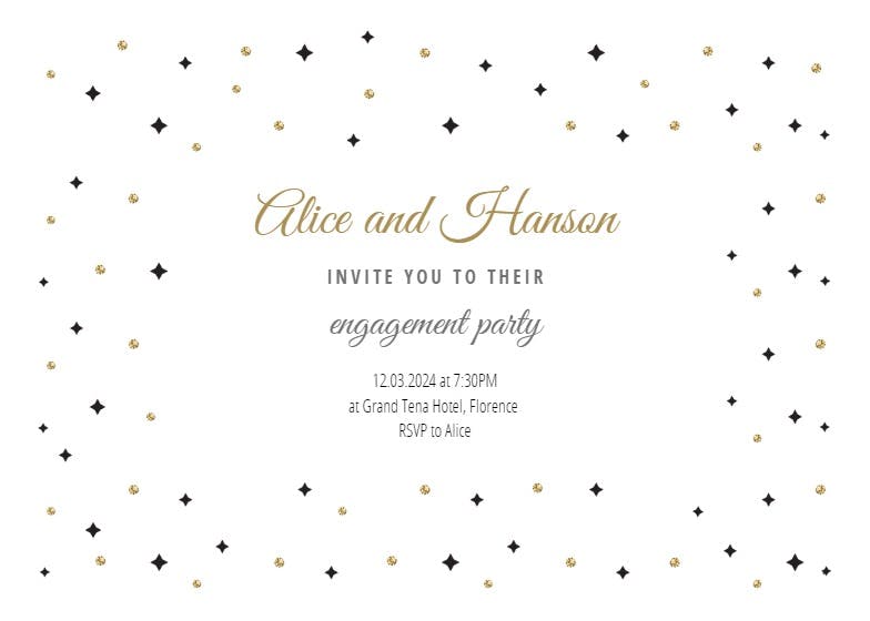 Sparks & stars - engagement party invitation