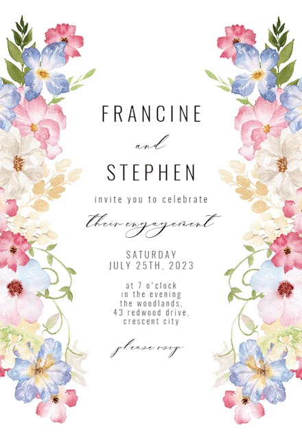 Spring Fairy Flower - Engagement Party Invitation