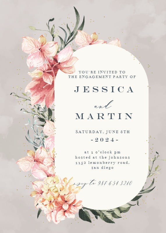 Spring pastel flower - invitation