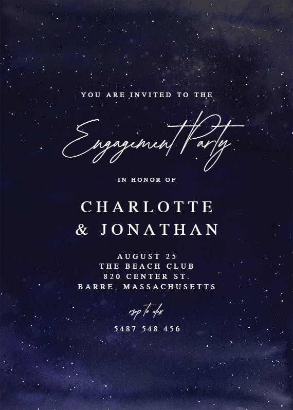 Starry night - engagement party invitation