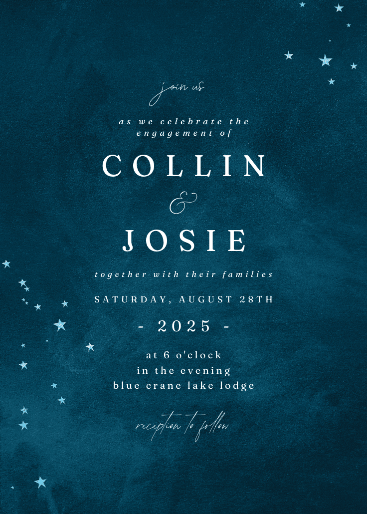 Starry night - engagement party invitation