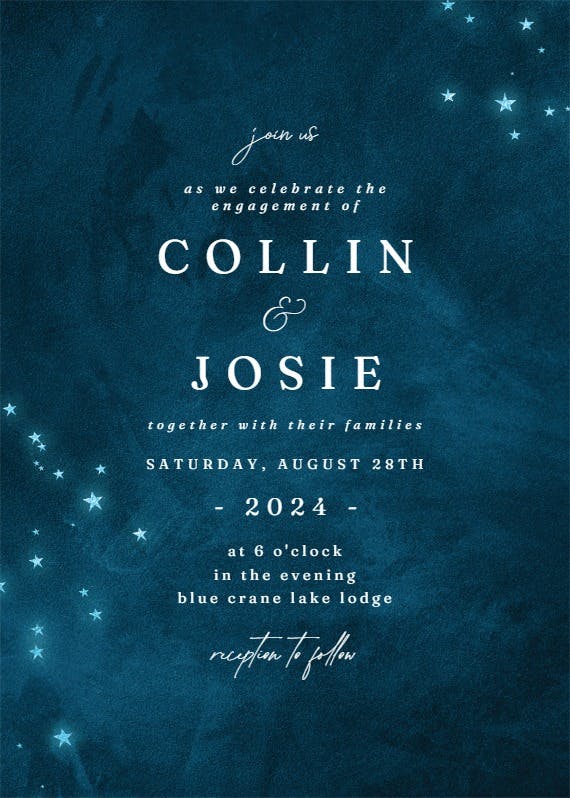 Starry night - engagement party invitation
