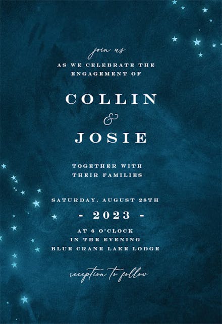 Starry Night - Engagement Party Invitation