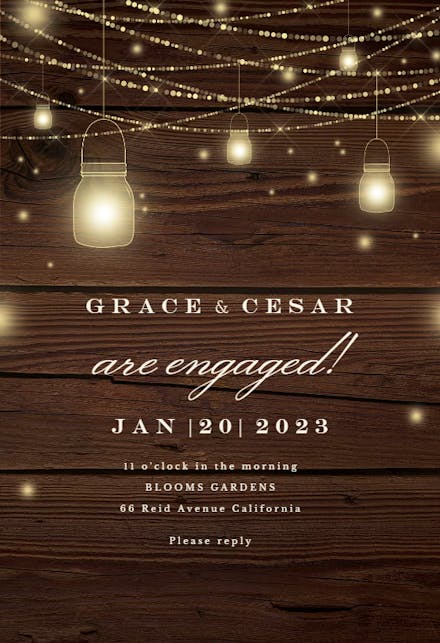 Strings of lights - Engagement Party Invitation