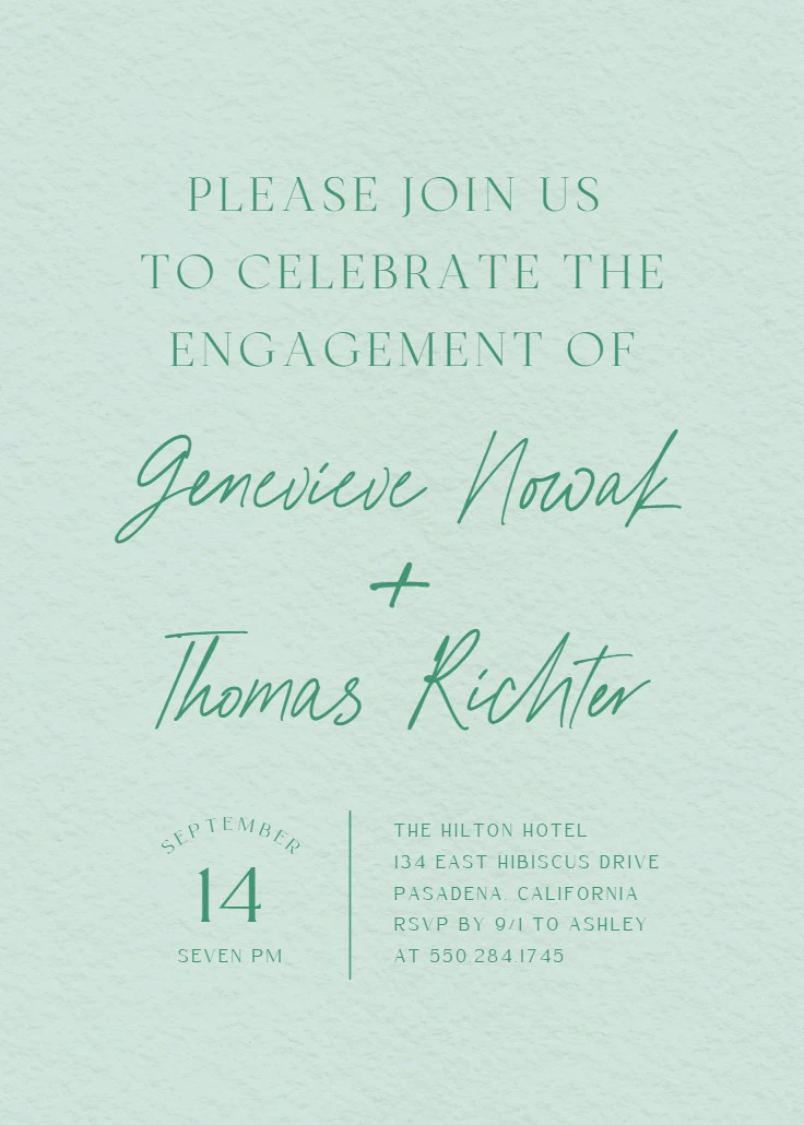 Structured Typography - Engagement Party Invitation Template (Free ...
