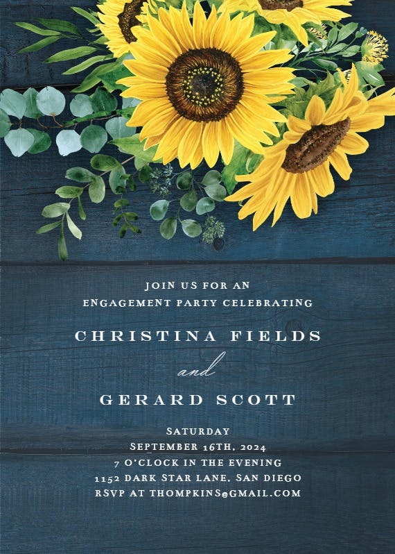 Sunny day - engagement party invitation