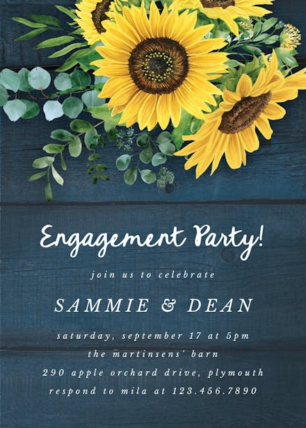 Sunny day - engagement party invitation