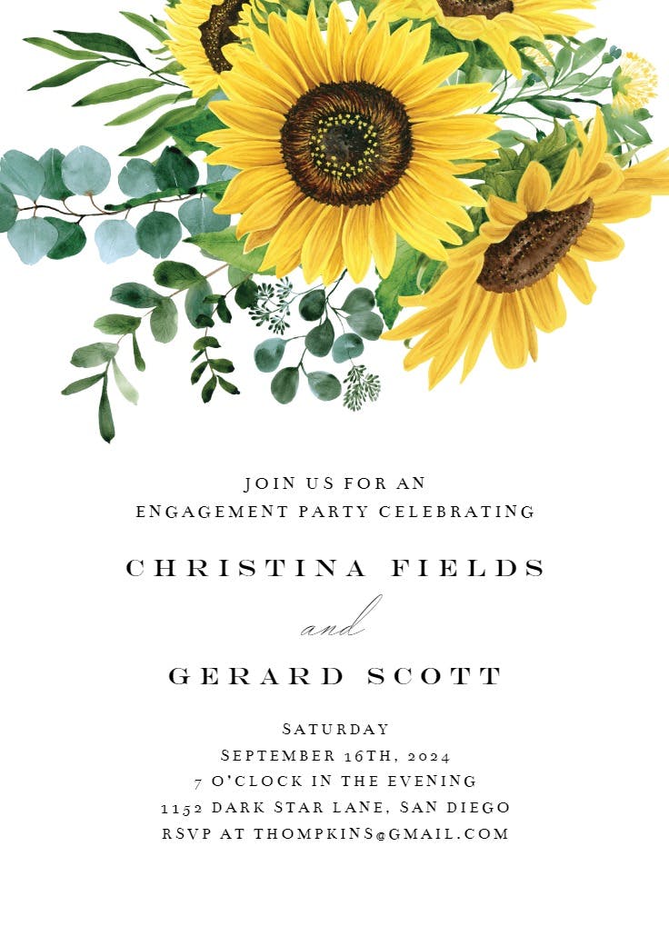 Sunny day - engagement party invitation