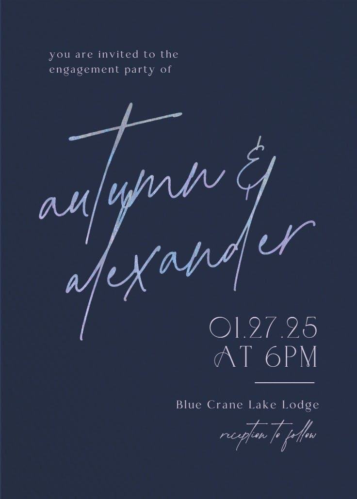 Sweeping surprise - engagement party invitation