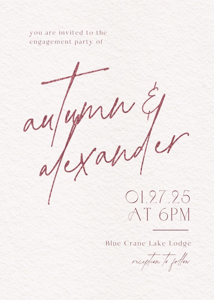 Sweeping surprise - engagement party invitation