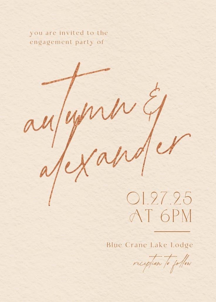 Sweeping surprise - engagement party invitation