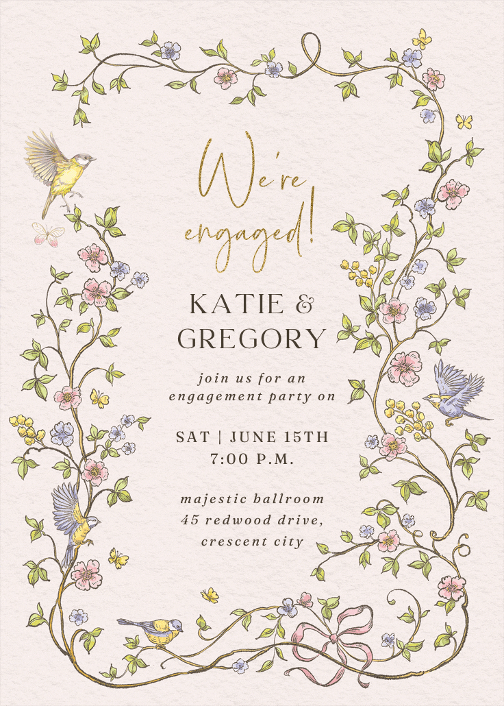 Sweet border -  invitación para fiesta de compromiso