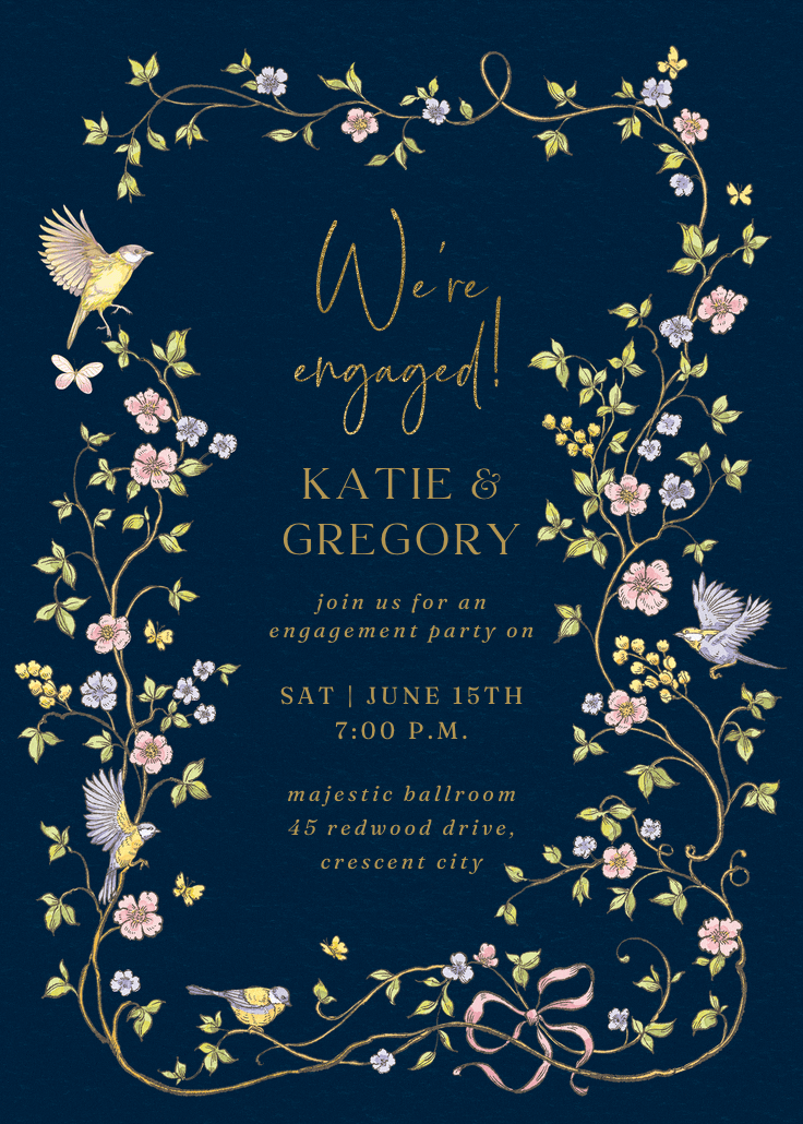 Sweet border - engagement party invitation