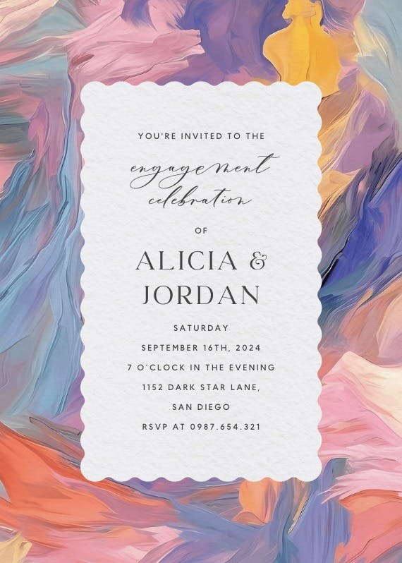 Textured pastel - engagement party invitation