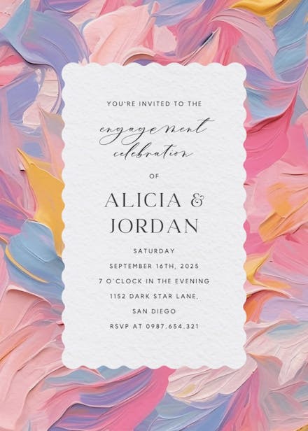 Textured pastel - engagement party invitation