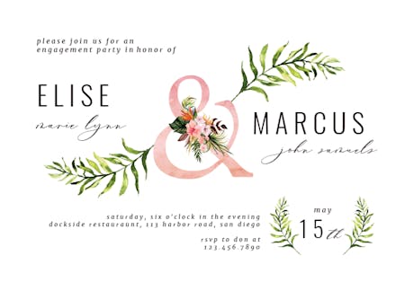 Tropical Letters - Engagement Party Invitation