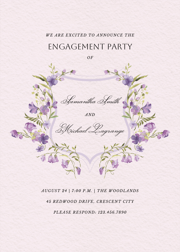 Victorian crest - party invitation