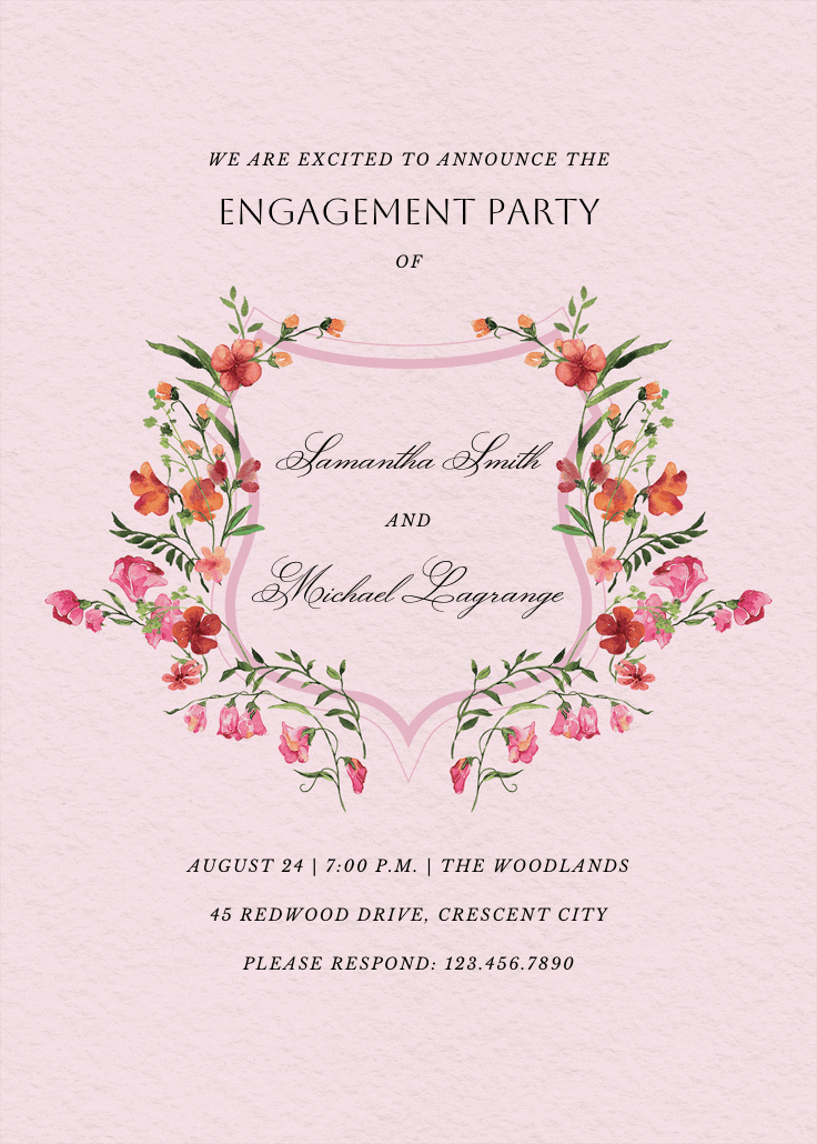 Victorian crest - party invitation