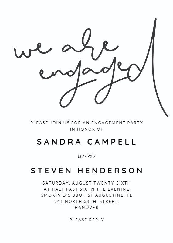 We are engaged -  invitación para fiesta de compromiso