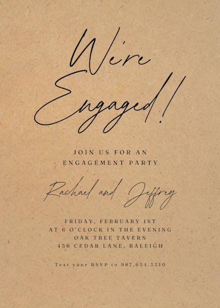 Were engaged - engagement party invitation