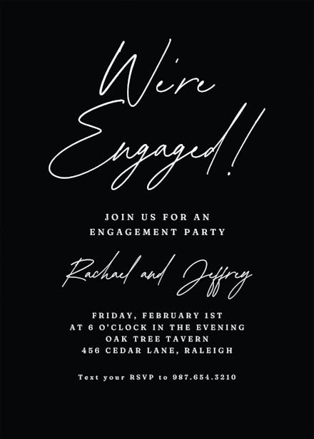 Were engaged - engagement party invitation