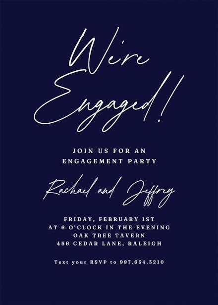 Were engaged - engagement party invitation