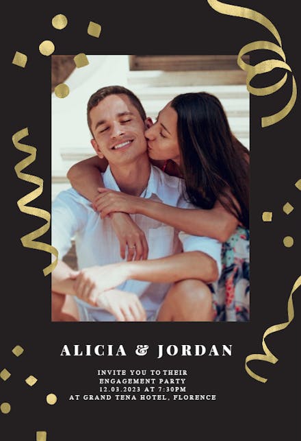 Whimsical Ribbons - Engagement Party Invitation