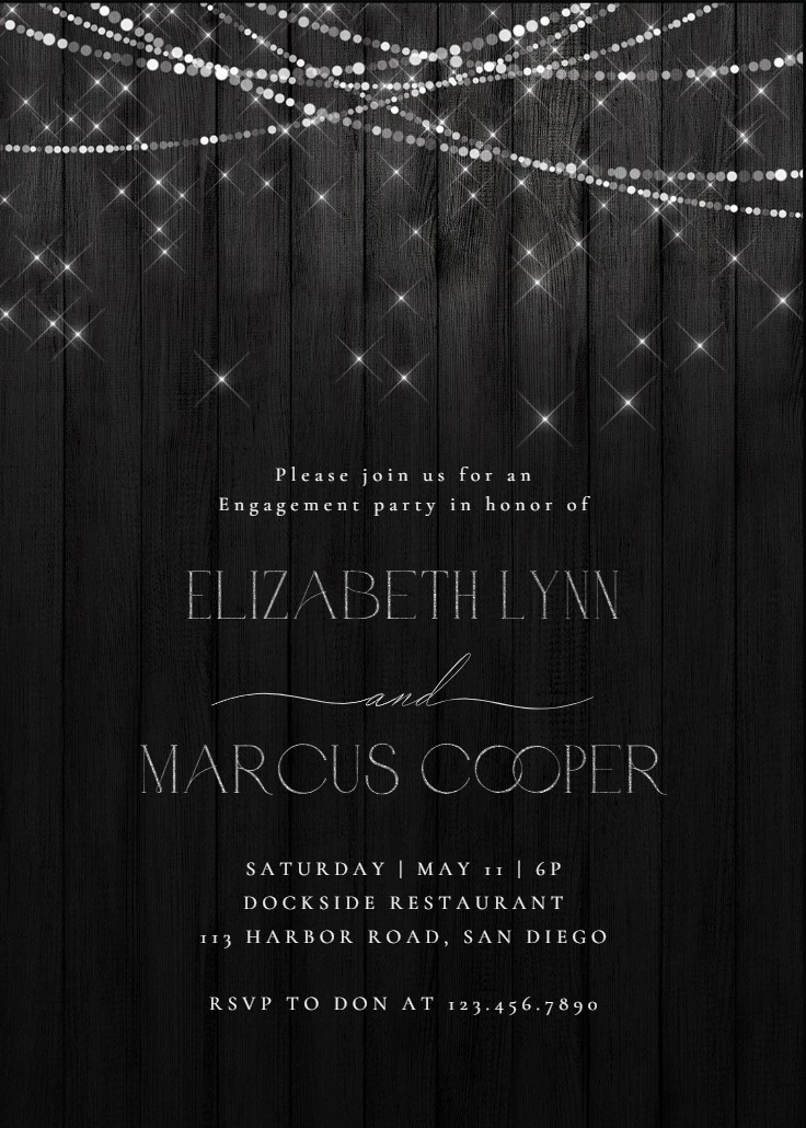 White string lights - Engagement Party Invitation Template | Greetings ...