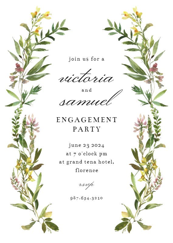 Wild flower - engagement party invitation