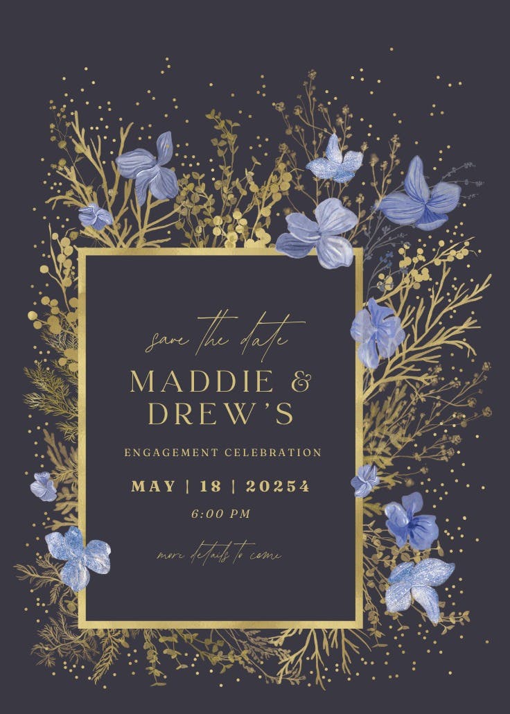Wintry foliage - engagement party invitation