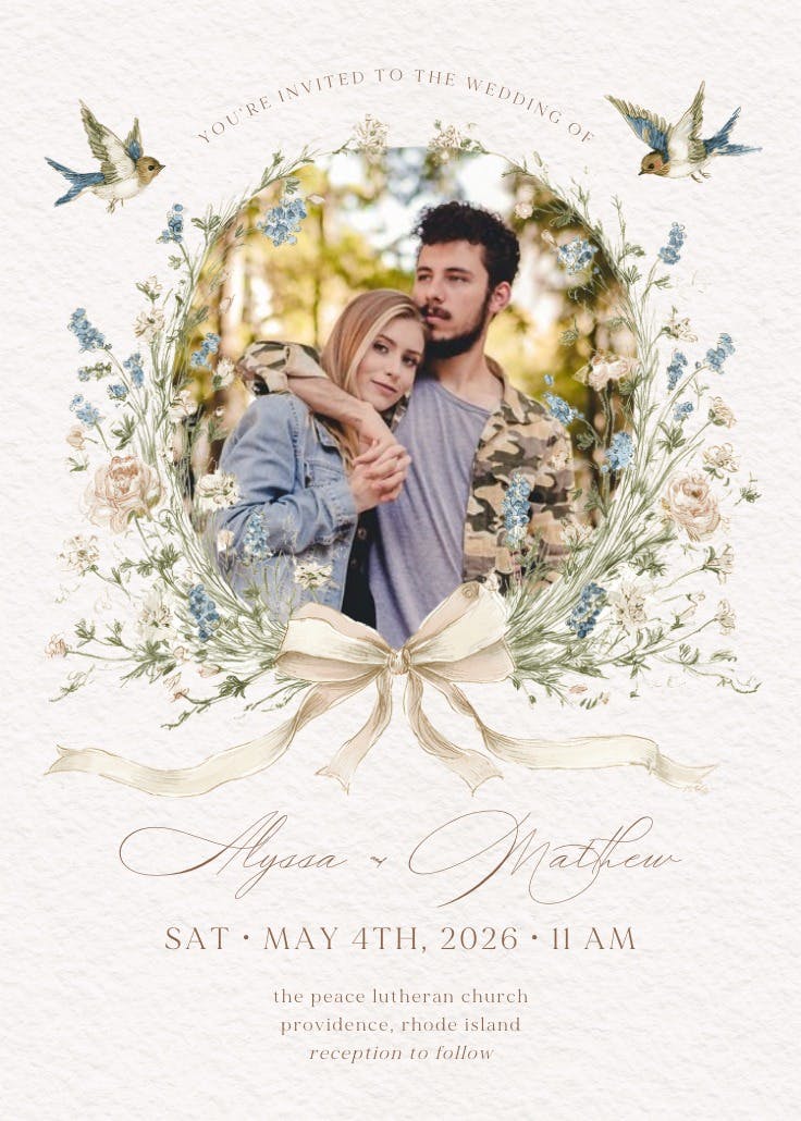 A sacred beginning - wedding invitation