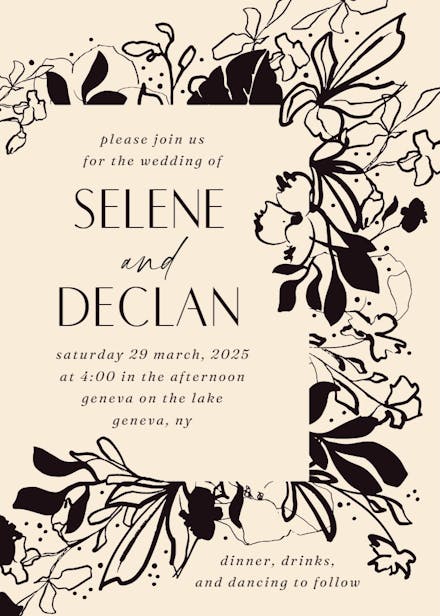Abstract blooms - wedding invitation