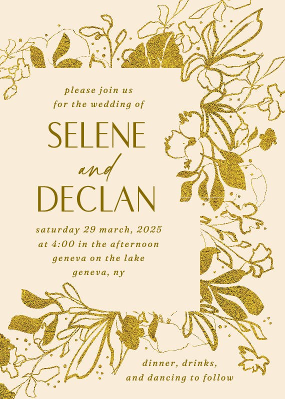 Abstract blooms - wedding invitation