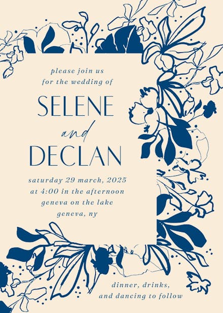 Abstract blooms - wedding invitation