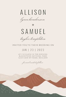 Abstract mountains - wedding invitation
