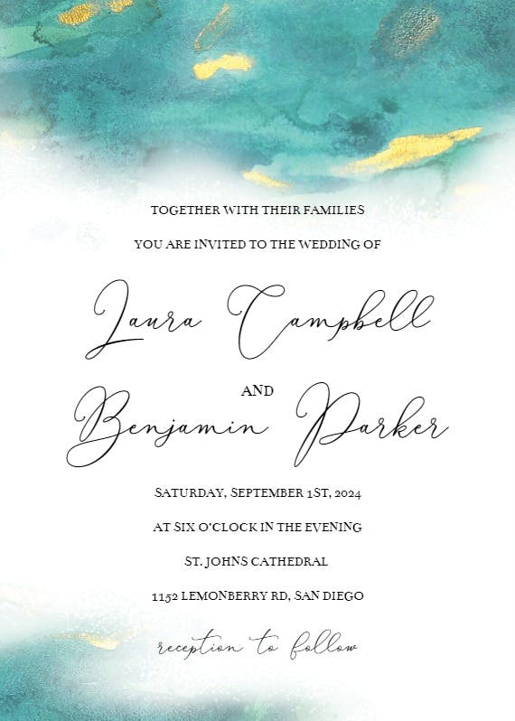 Abstract watercolor - wedding invitation