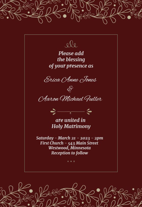 Accented gradient frame - wedding invitation