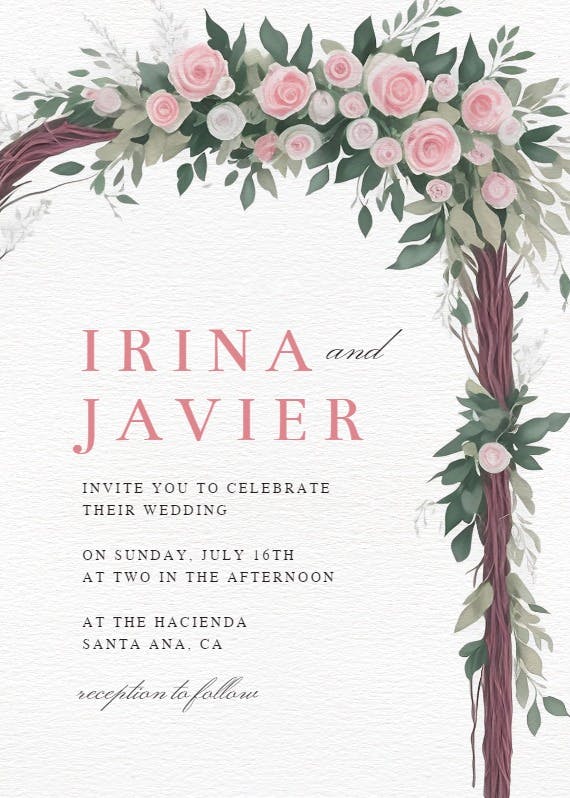Adorned arch - wedding invitation