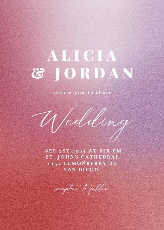 Aesthetic Gradient - Wedding Invitation Template (Free) | Greetings Island