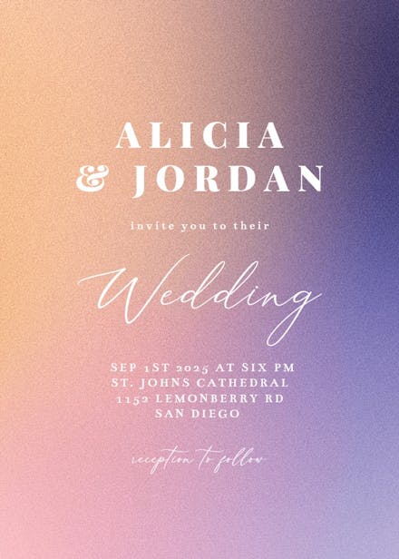 Aesthetic gradient - wedding invitation