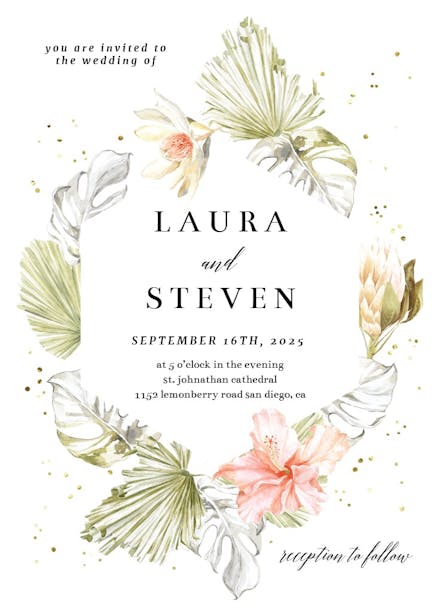 African nature frame - wedding invitation