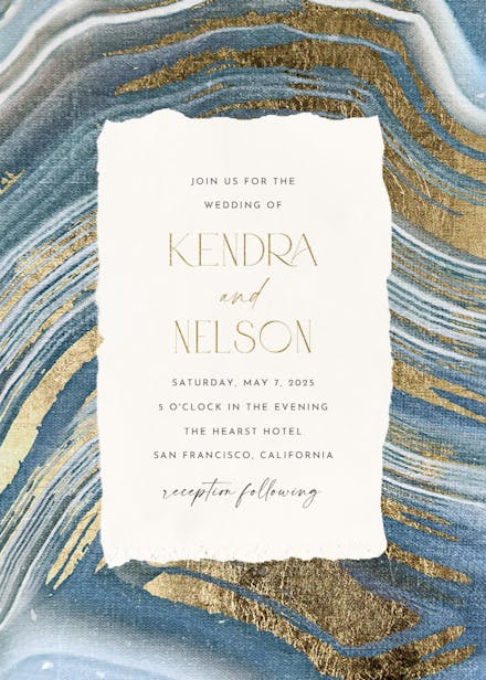 Agate rock - wedding invitation